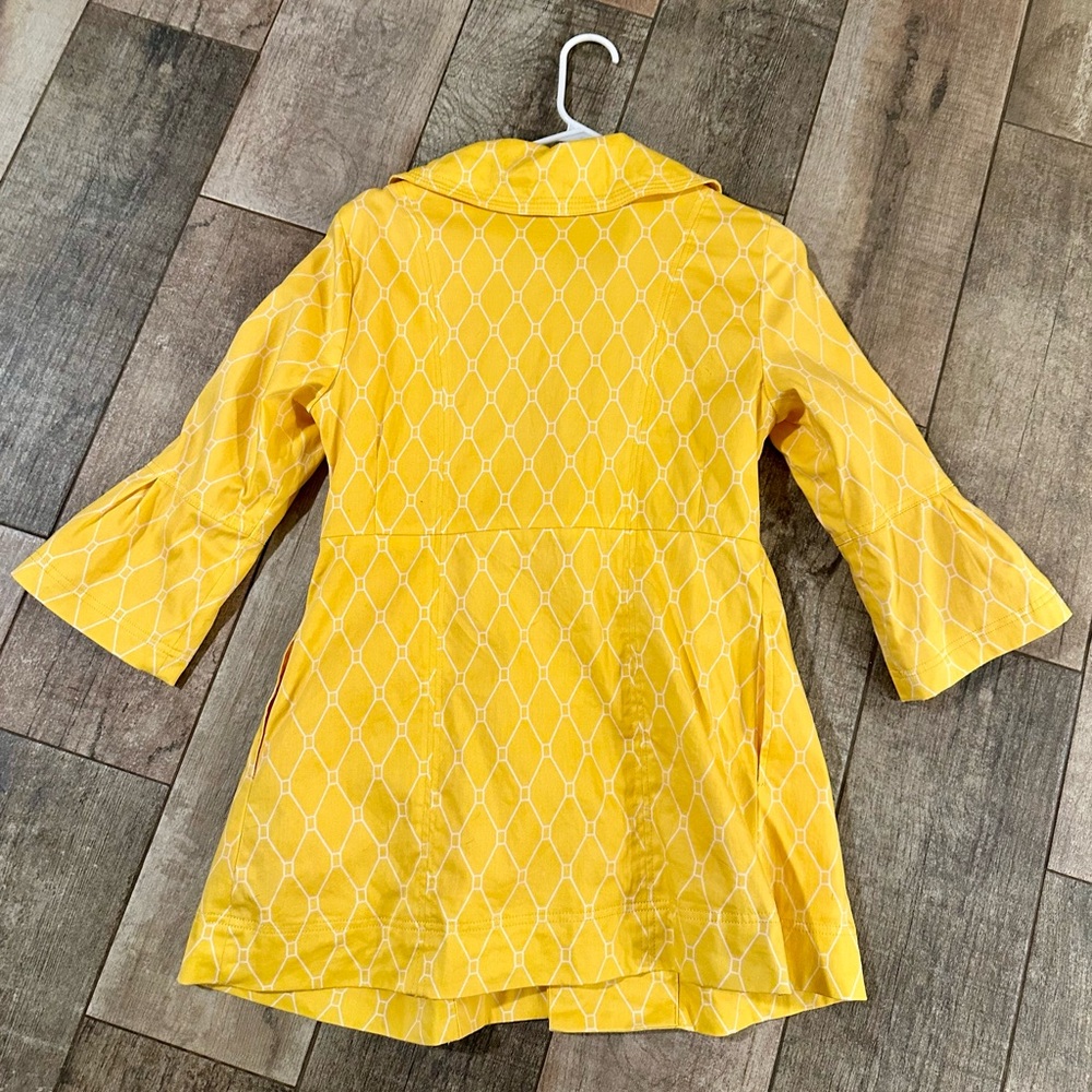 Yellow White Button Down Collared Shirt Flair Fun… - image 5